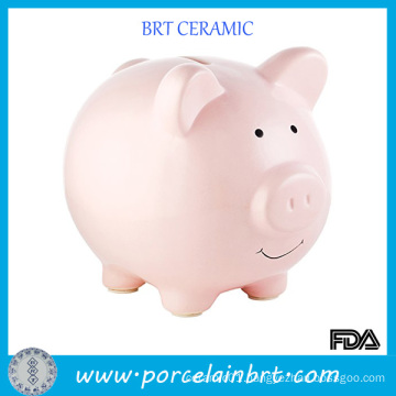 Lovely Pink Pig Ceramic Money Saving Bank Coin Box
